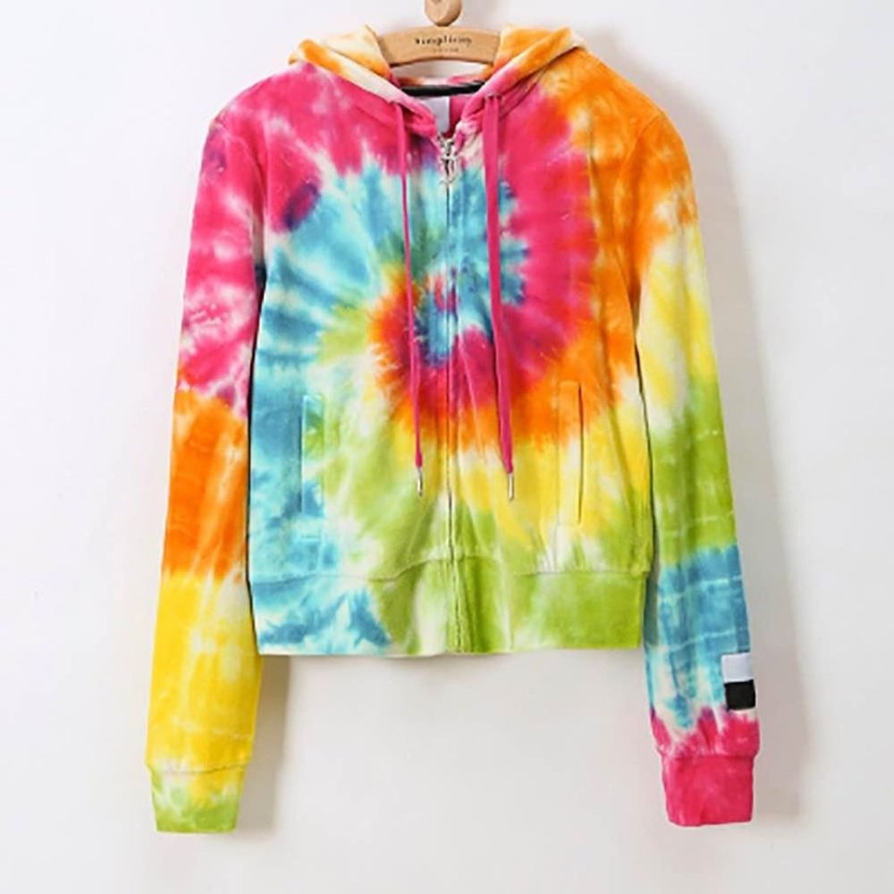 Size XL Woman Juicy Couture Tie Dye Zip Up Hoodie